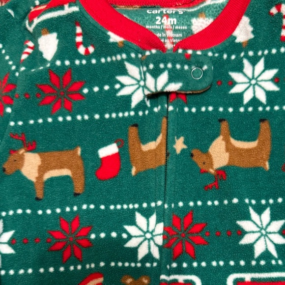 Carter’s Christmas Reindeer Fleece Pajamas - Picture 3 of 4